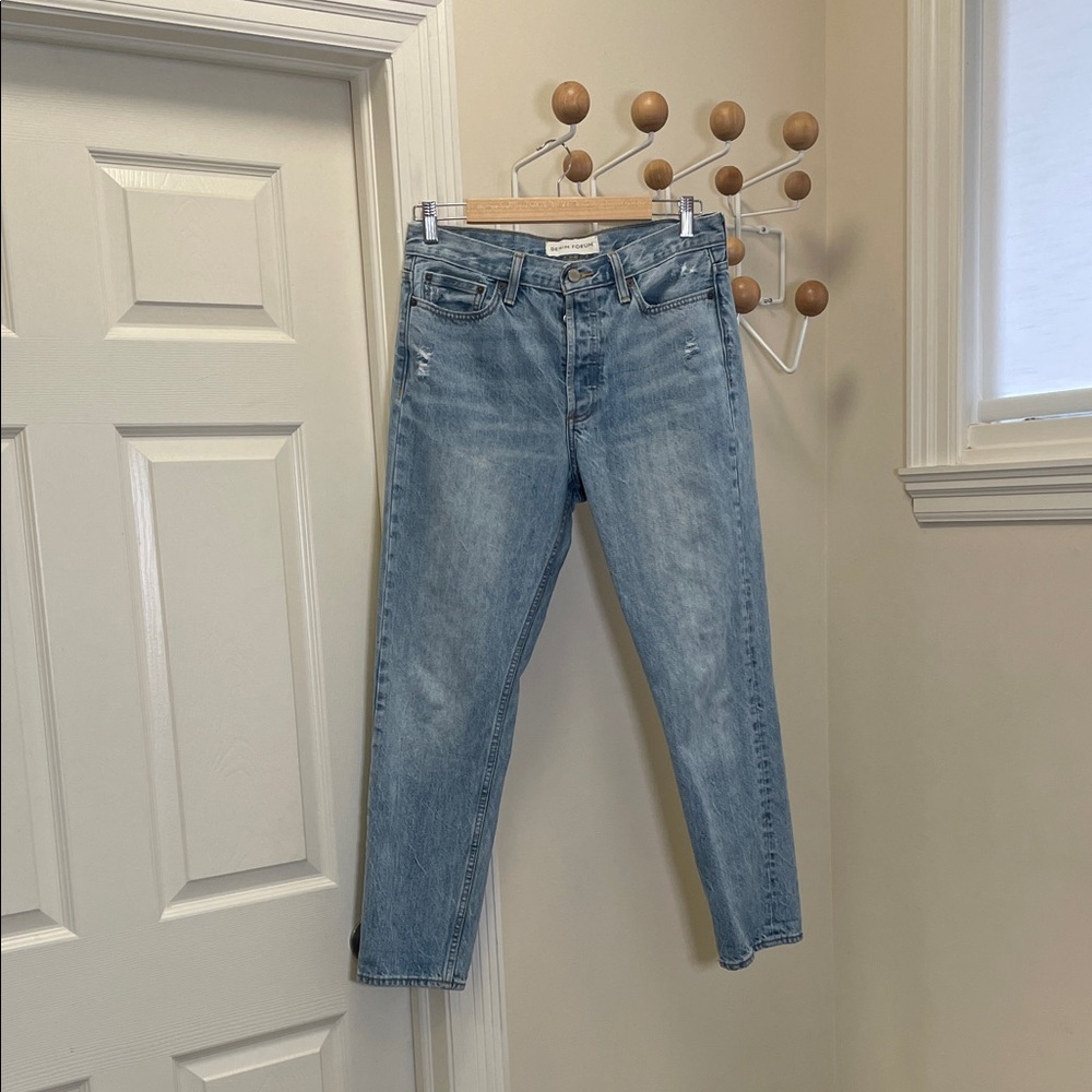 Aritzia - Denim Forum - The Ex Boyfriend Denim Jeans - Tapered Slim - Blue - 28